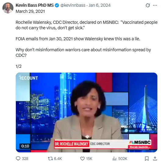 Tweet screenshot — Jan 6, 2024